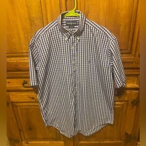 Ralph Lauren S/S Button Down Blake Shirt Mens 
Blue White Plaid Casual Preppy